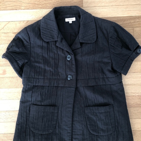 Generra black quilted buttoned jacket size small - Picture 2 of 10